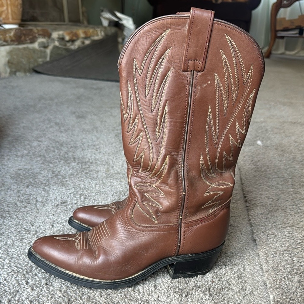 Brown Leather Cowboy Boots